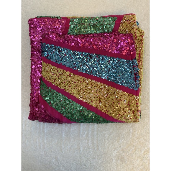 Nasty Gal Multicolor Sequin Halter Wide-Leg Jumpsuit Striped Size 10 - Picture 8 of 8